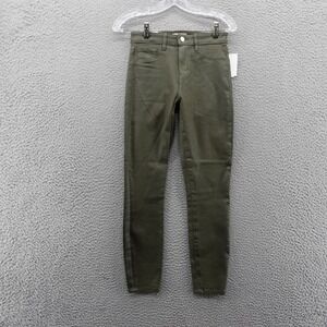 LAgence Womens Size 26 Olive Green Margot‎ Skinny Jeans Stretch Cotton Blend